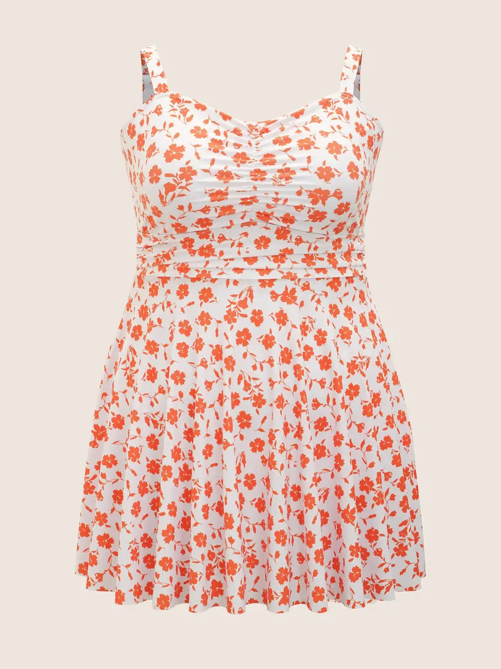 Ditsy Floral Ruched A Line Empire Waist Swim Dress