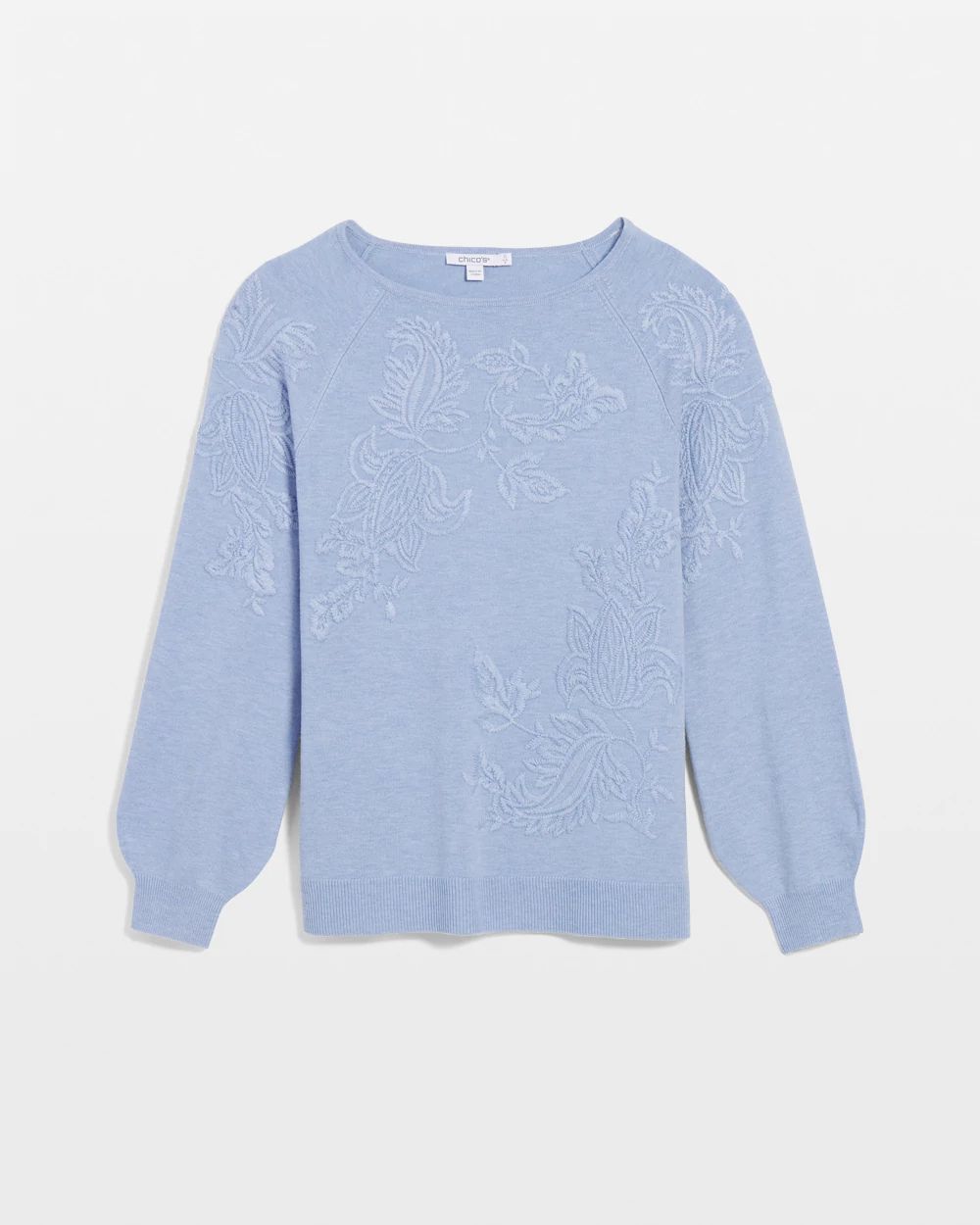 Embroidered Boatneck Sweater