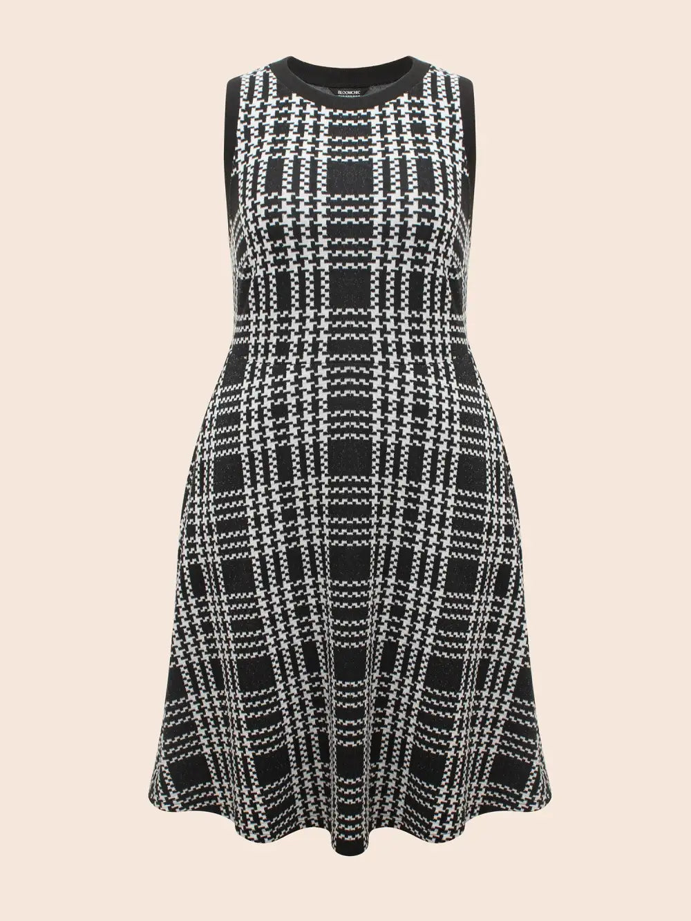 Plaid Round Neck Tank Dress