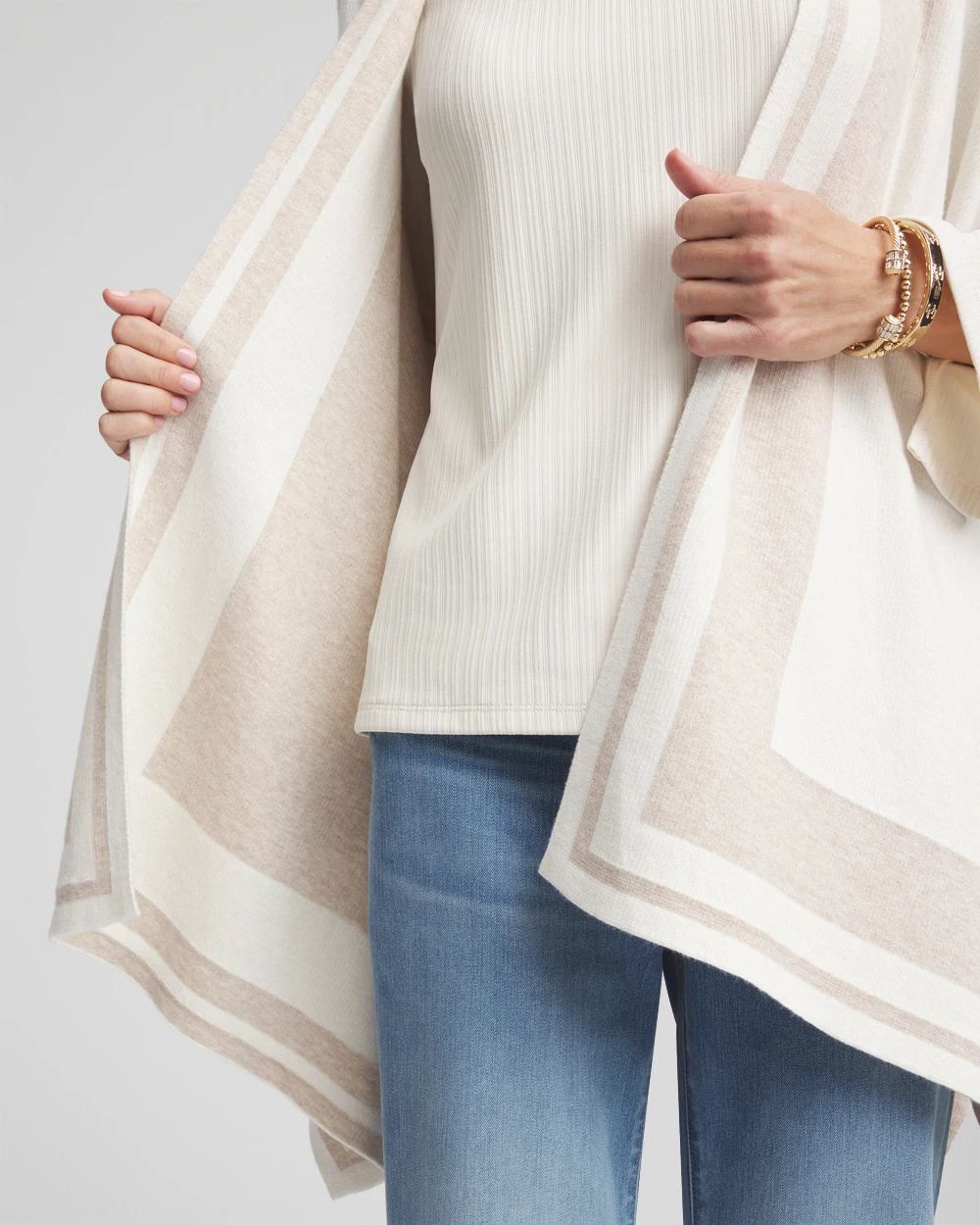 Striped Reversible Ruana