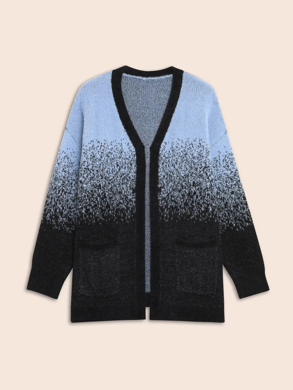 Ombre Contrast Drop Shoulder Sleeve Cardigan