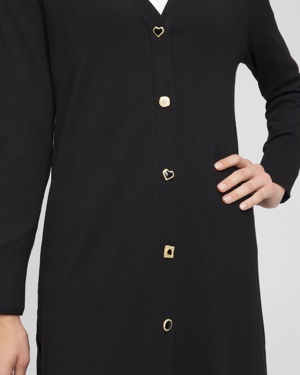 Cashmere-Blend Long Button-Up Cardigan