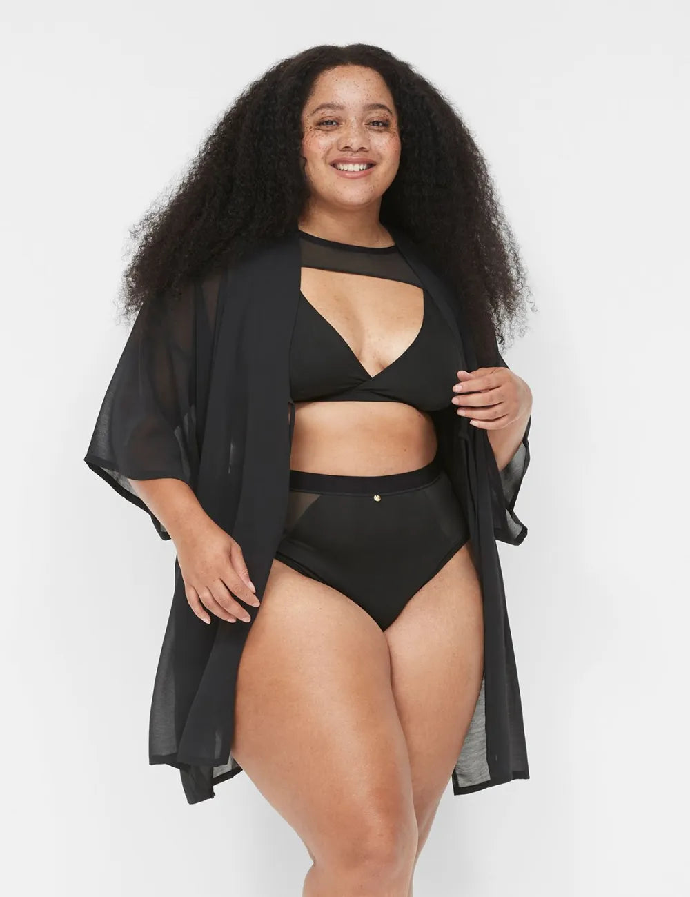 Mesh Backless Kimono
