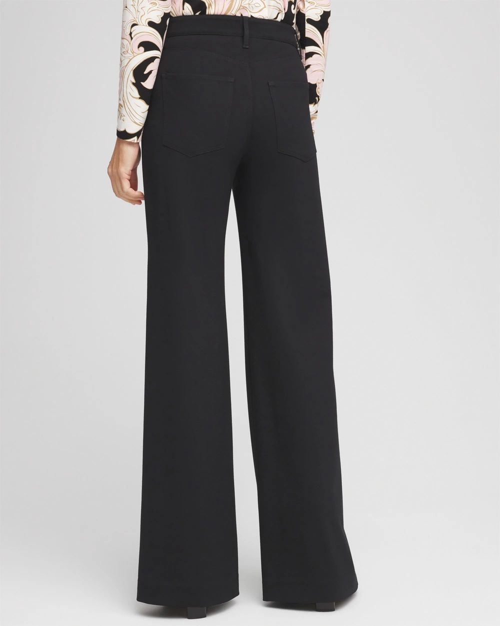 Petite High Rise Wide Leg Ponte Pants