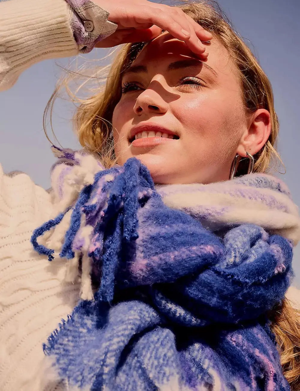 Purple & Blue Plaid Scarf