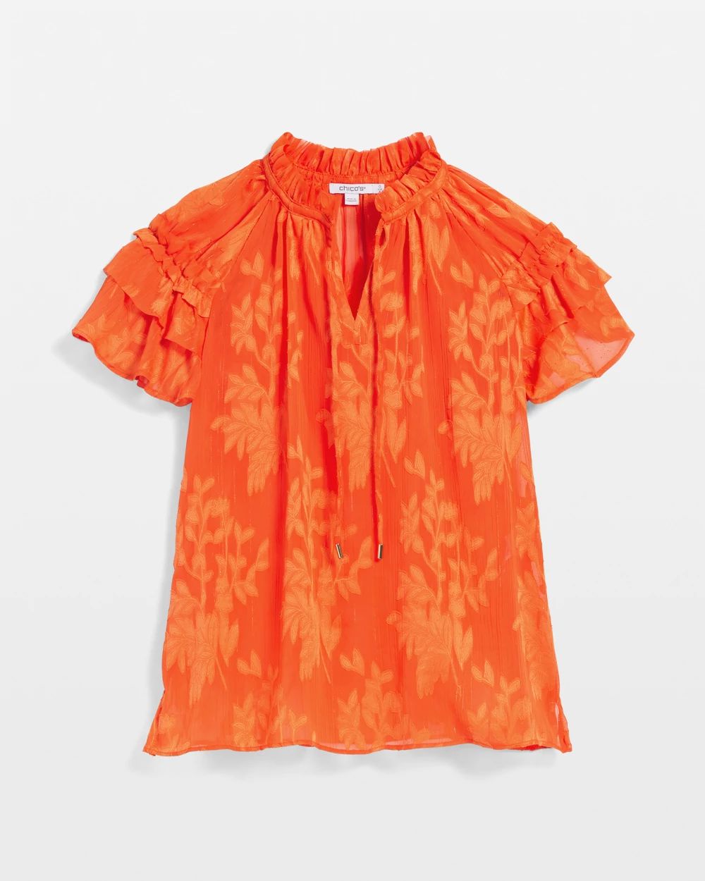 Chiffon Ruffle Neck Blouse