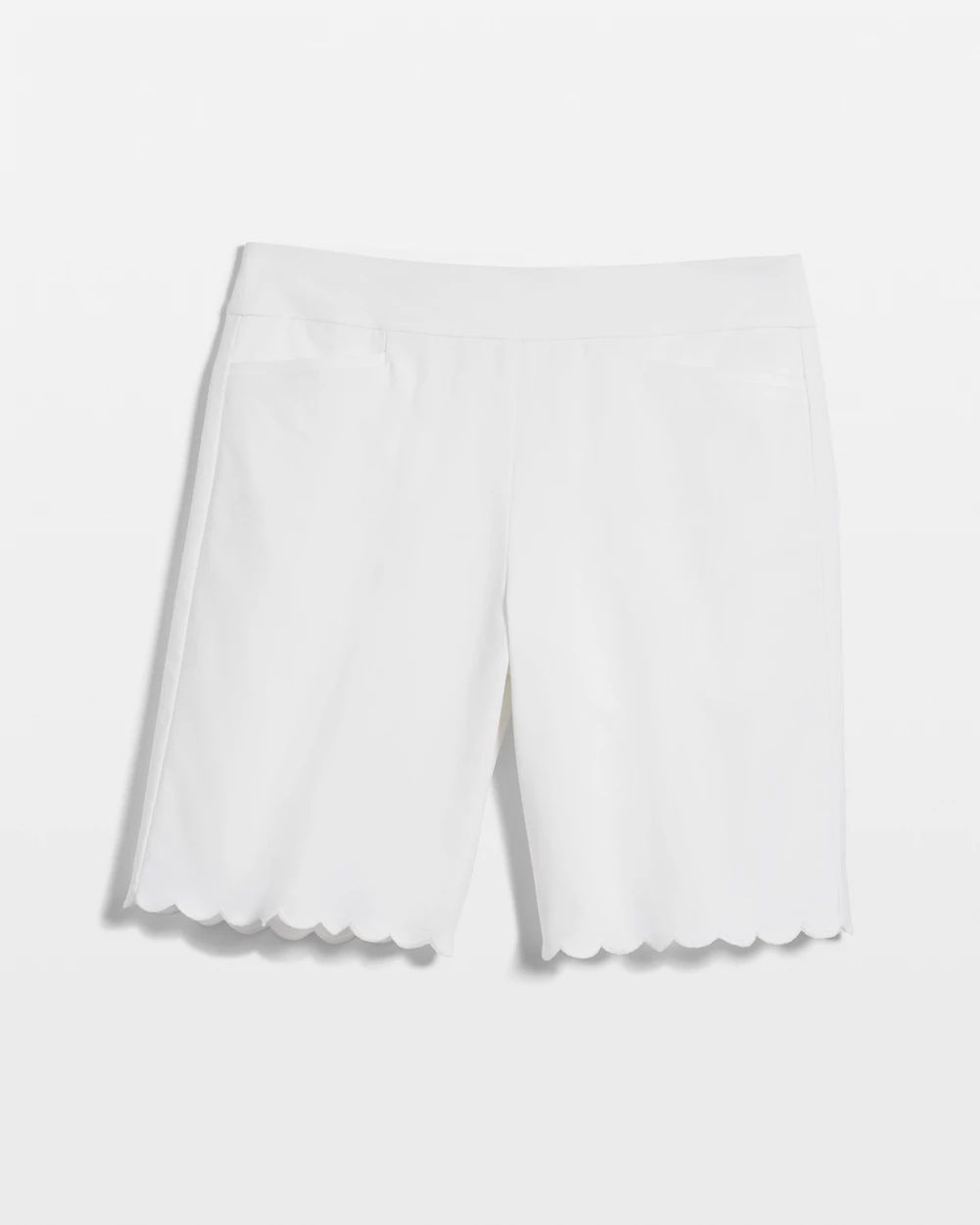 BrigitteTM Pull-On Scallop-Hem Shorts