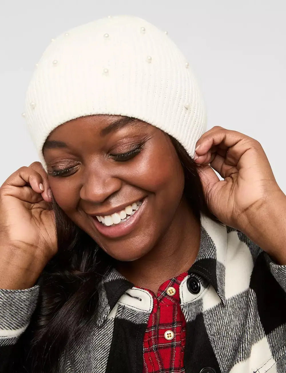 Pearlized-Detail Beanie