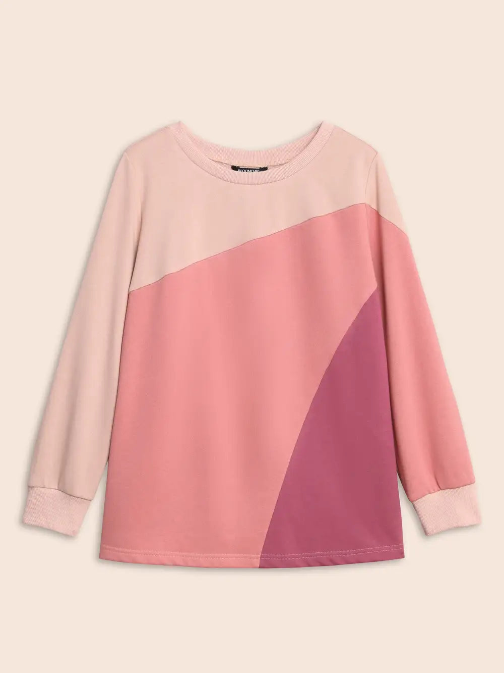 Colorblock Contrast Round Neck Sweatshirt