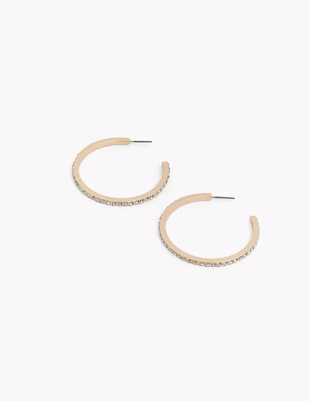 Pave Hoop Earrings Layered In Real Gold Or Silver