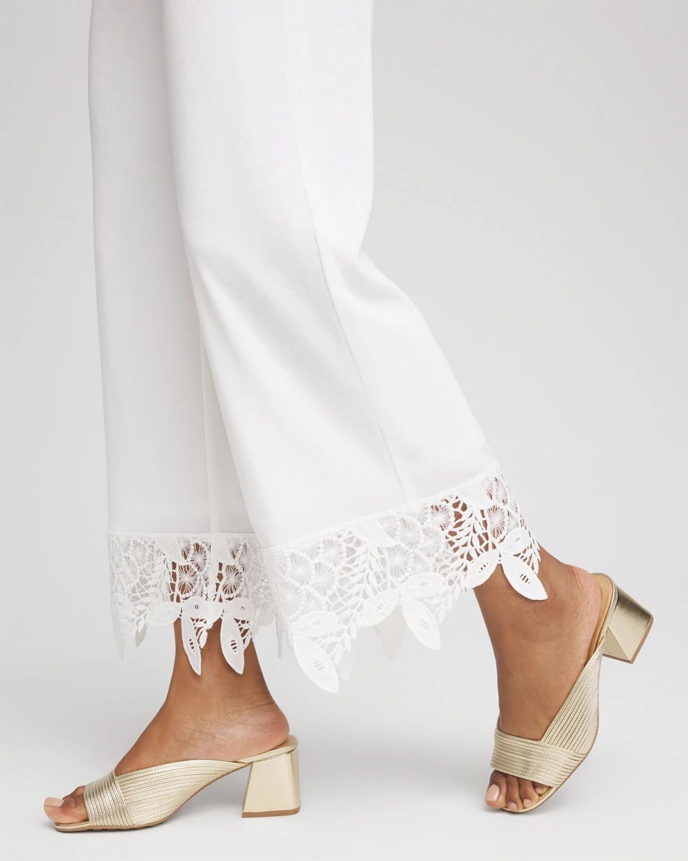 TravelersTM Crochet-Lace Cropped Pants