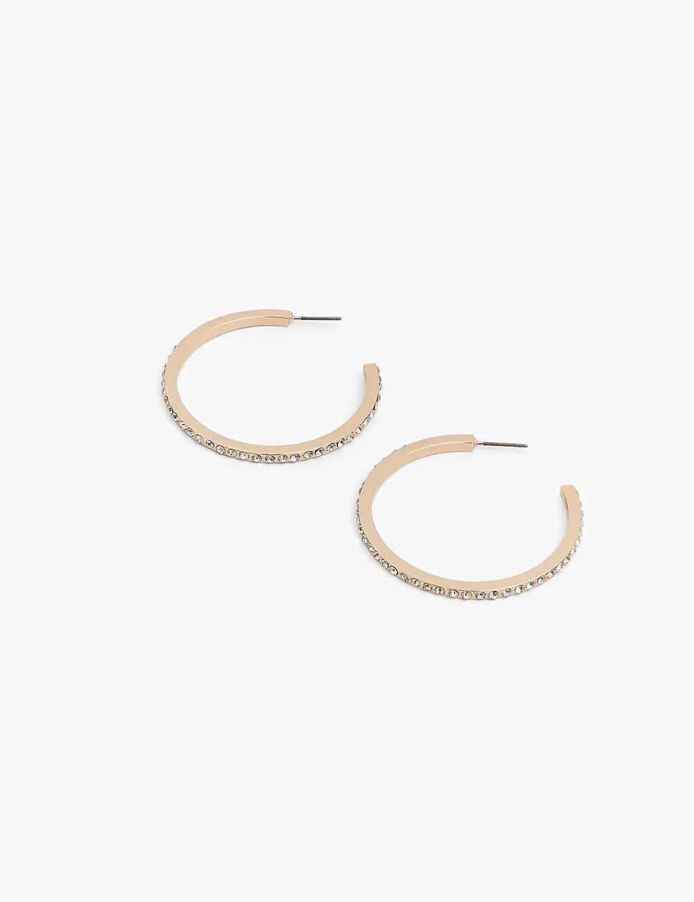 Pave Hoop Earrings Layered In Real Gold Or Silver