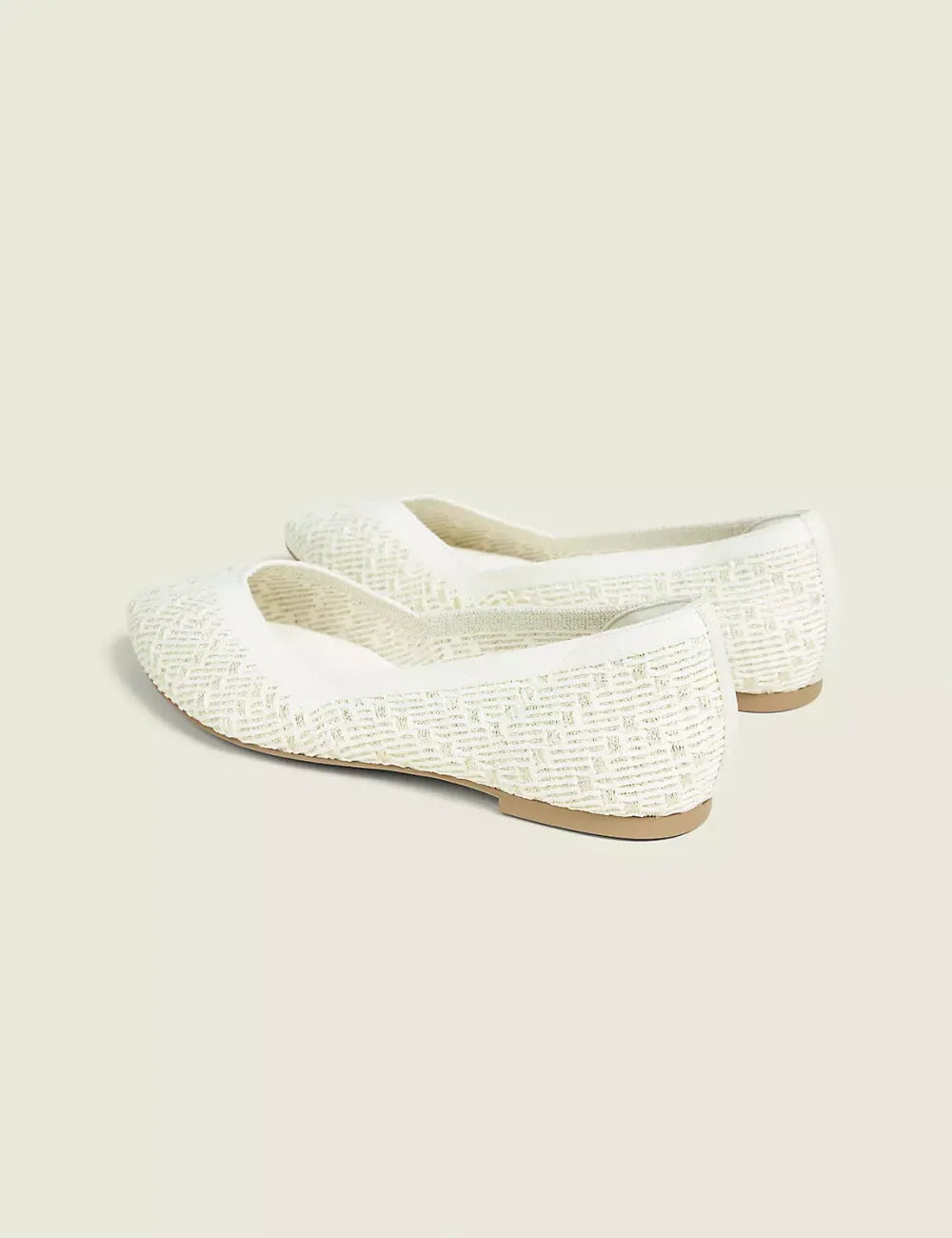 Stretch Knit Pointed Toe Ballet Flat