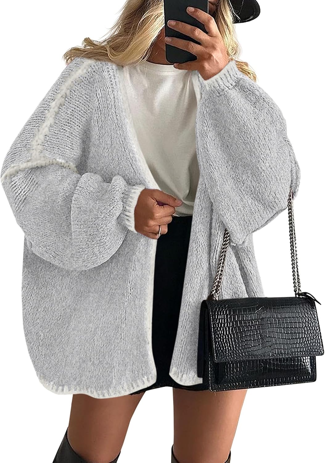 Womens Open Front Oversized Cardigan Sweaters