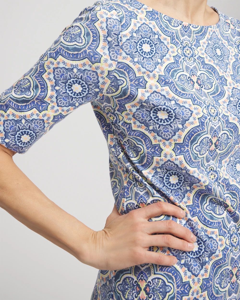 Tile Pima Bateau-Neck Tee