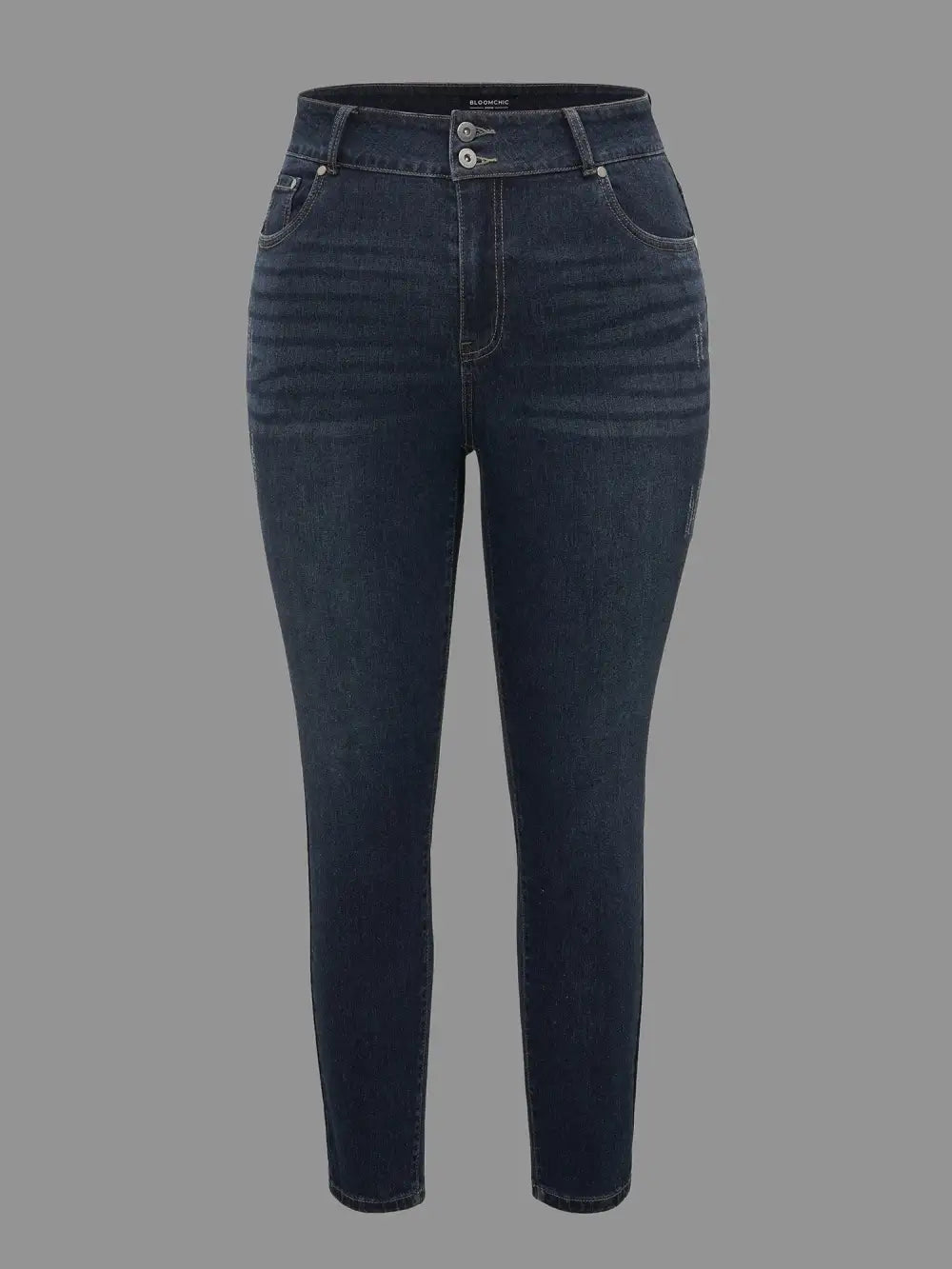 Dark Wash Button Up Skinny Jeans