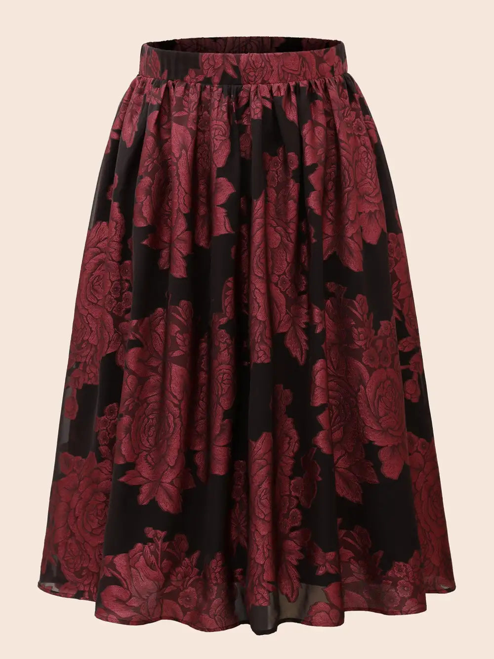 Floral Elastic Waist Pocket Skirt