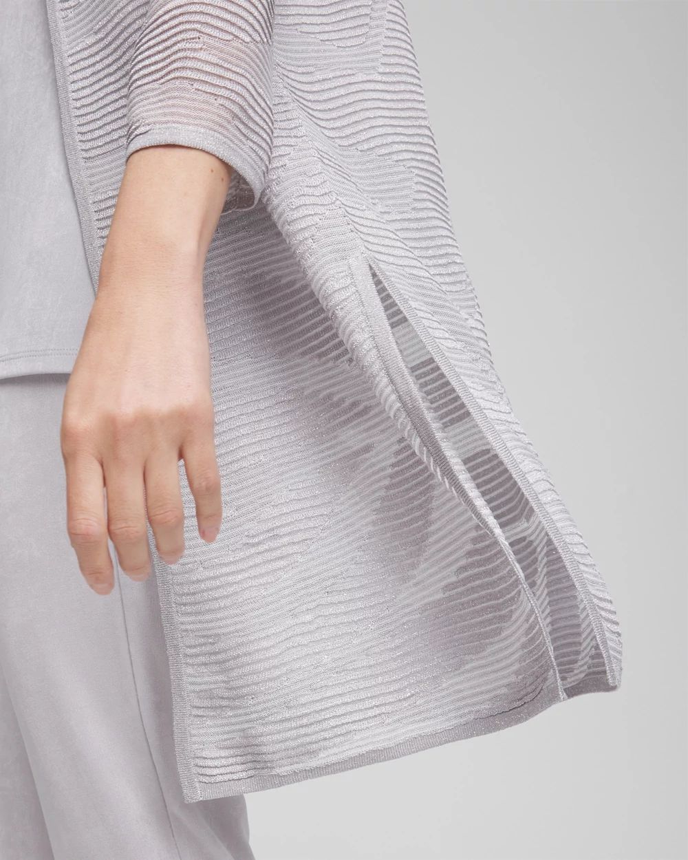 TravelersTM Zebra-Motif Metallic Cardigan