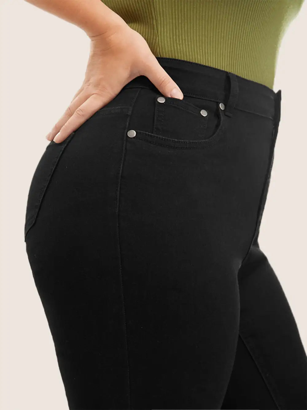 Skinny Very Stretchy High Rise Black Wash Sculpt Waist Jeans
