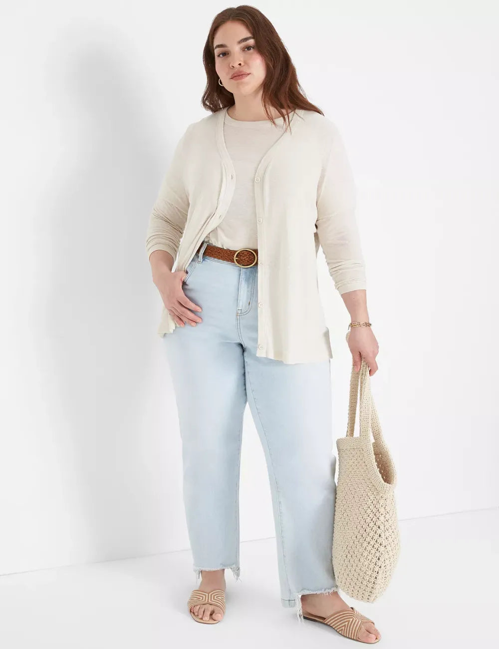 Button-Front Linen Overpiece