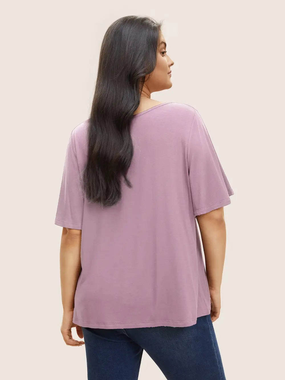 Supersoft Essentials Twist Front Asymmetrical Neck T-Shirt