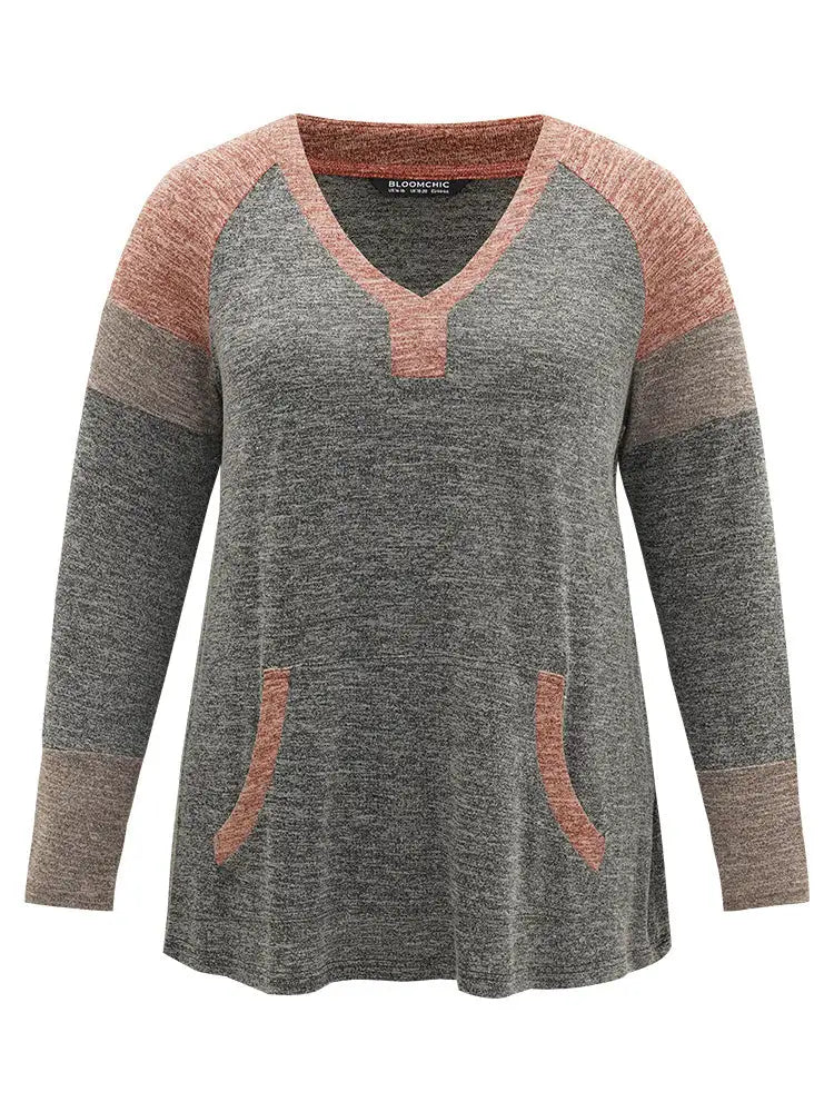Contrast Pocket Raglan Sleeve T-Shirt