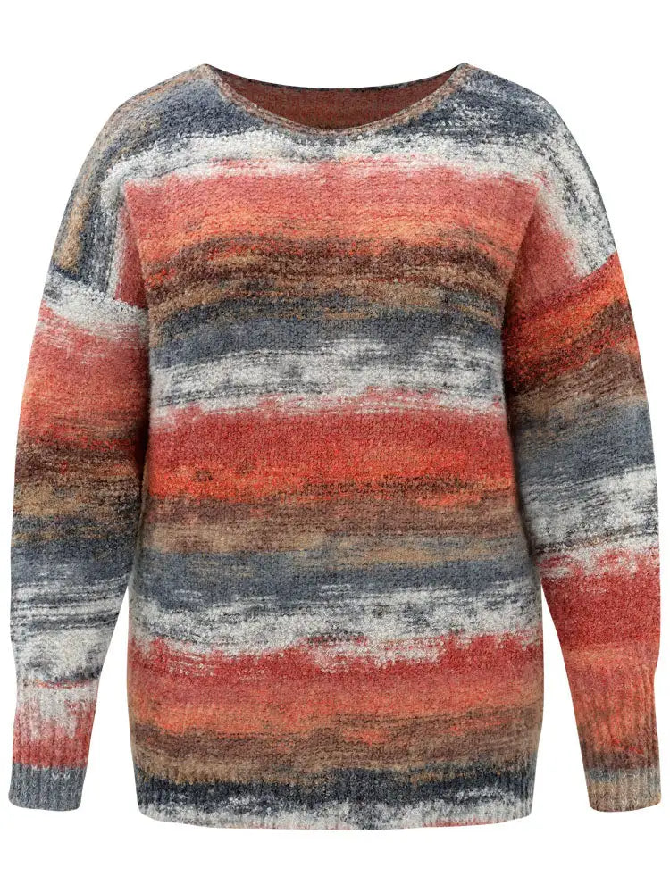 Heather Colorblock Contrast Drop Shoulder Pullover