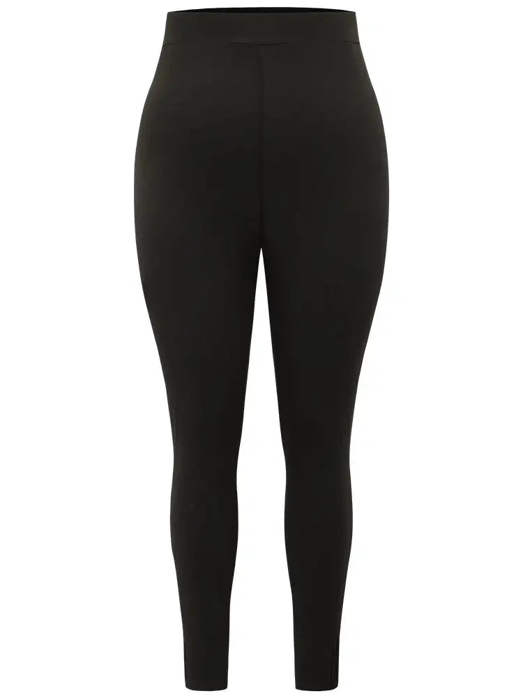 High Rise Pleated Elastic Waist Skinny Leggings