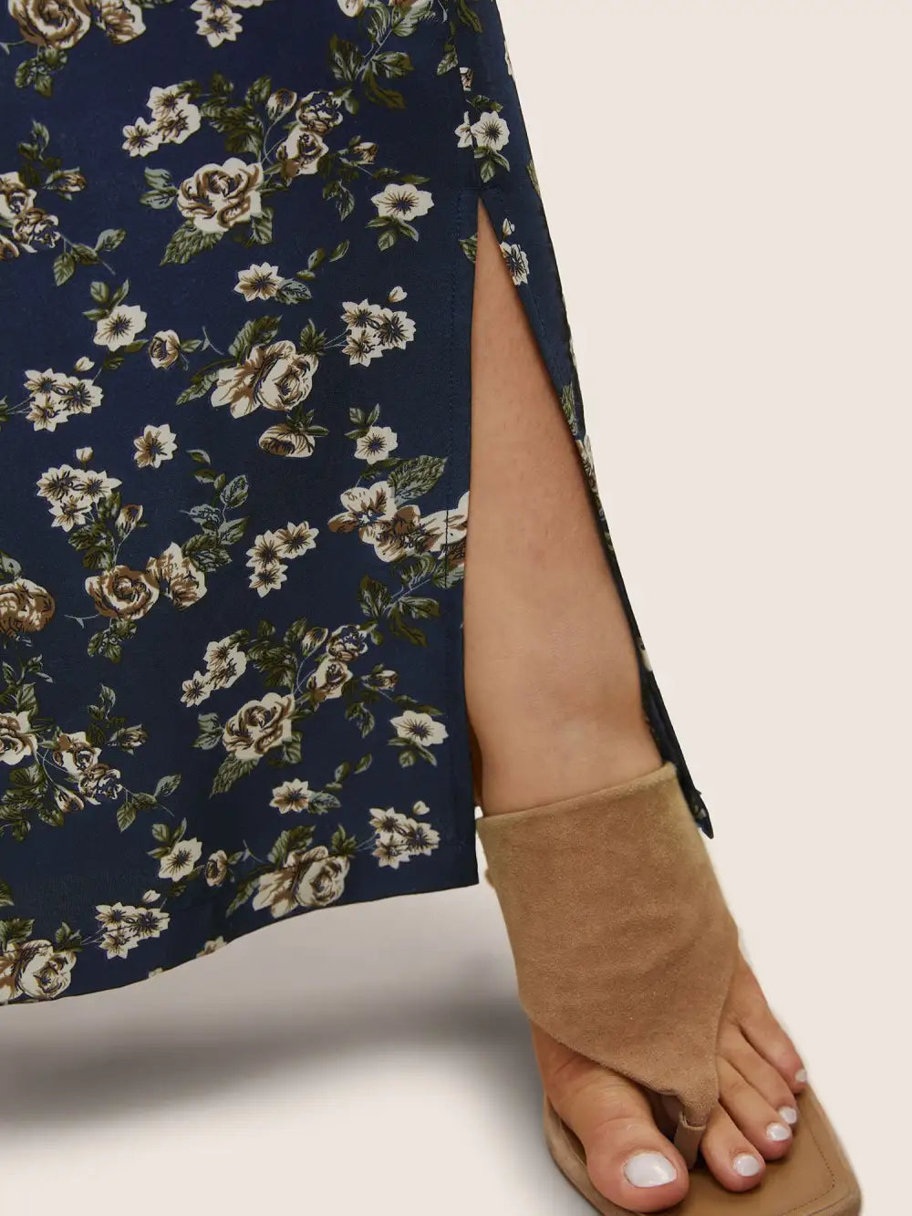 Ditsy Floral Ties Split Hem Wide Leg Pants