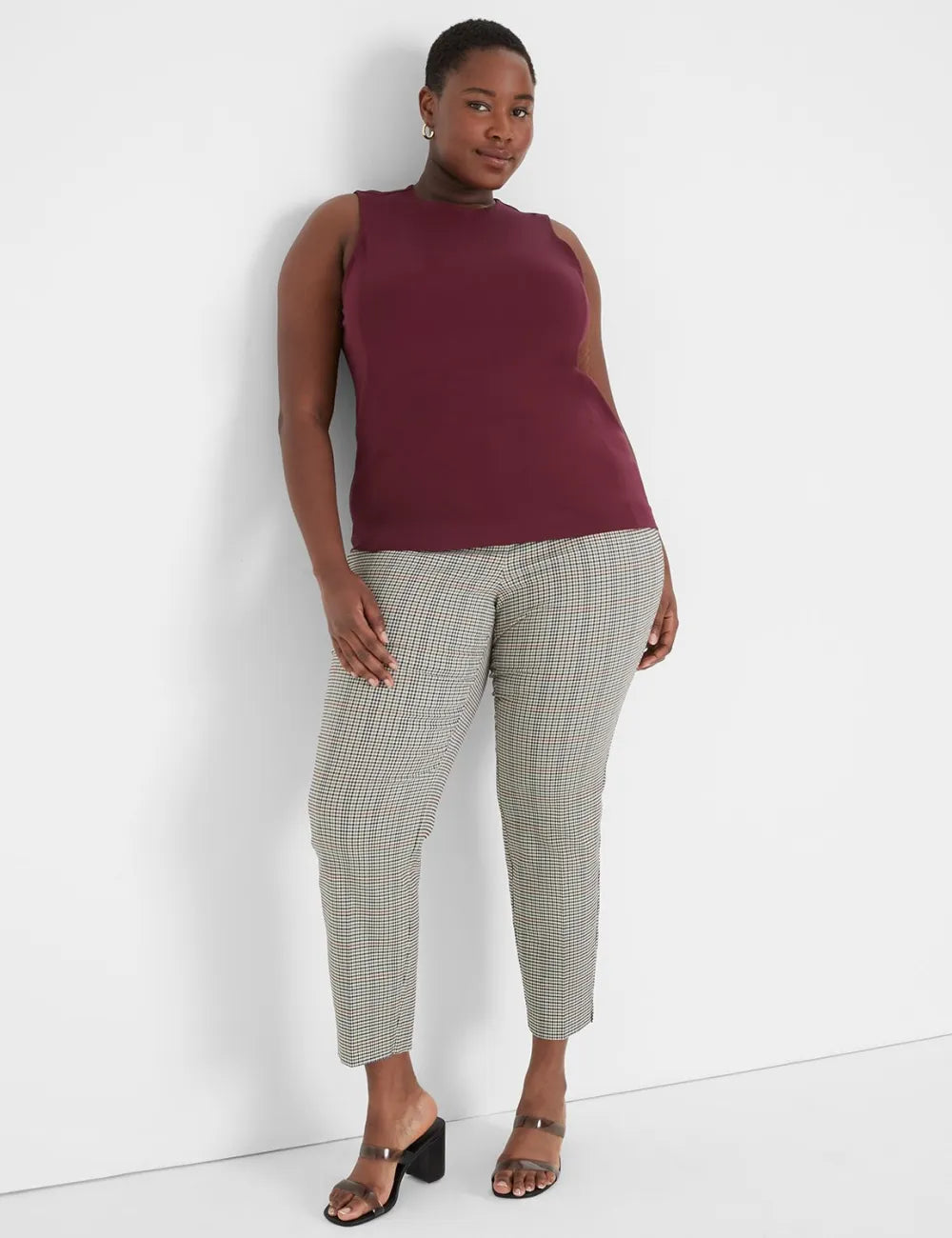 Sleeveless Crew-Neck Ponte Shell