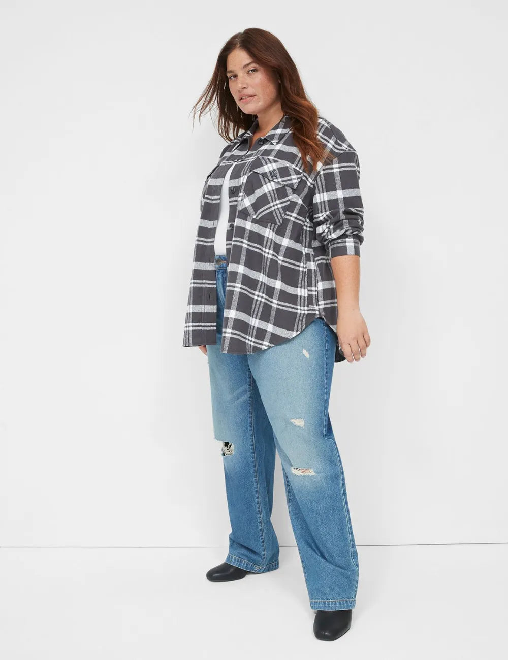 Relaxed Straight Jean With Destruction