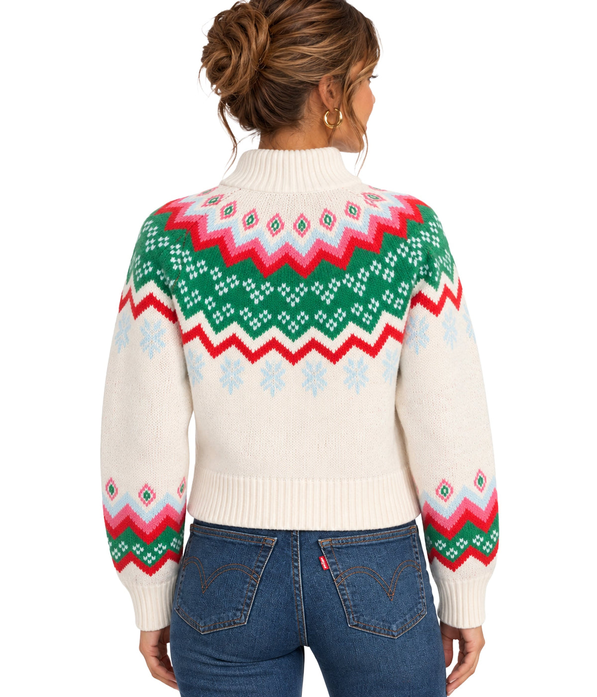 Women's Cozy Knit Oh What Fun Cropped Christmas Sweater