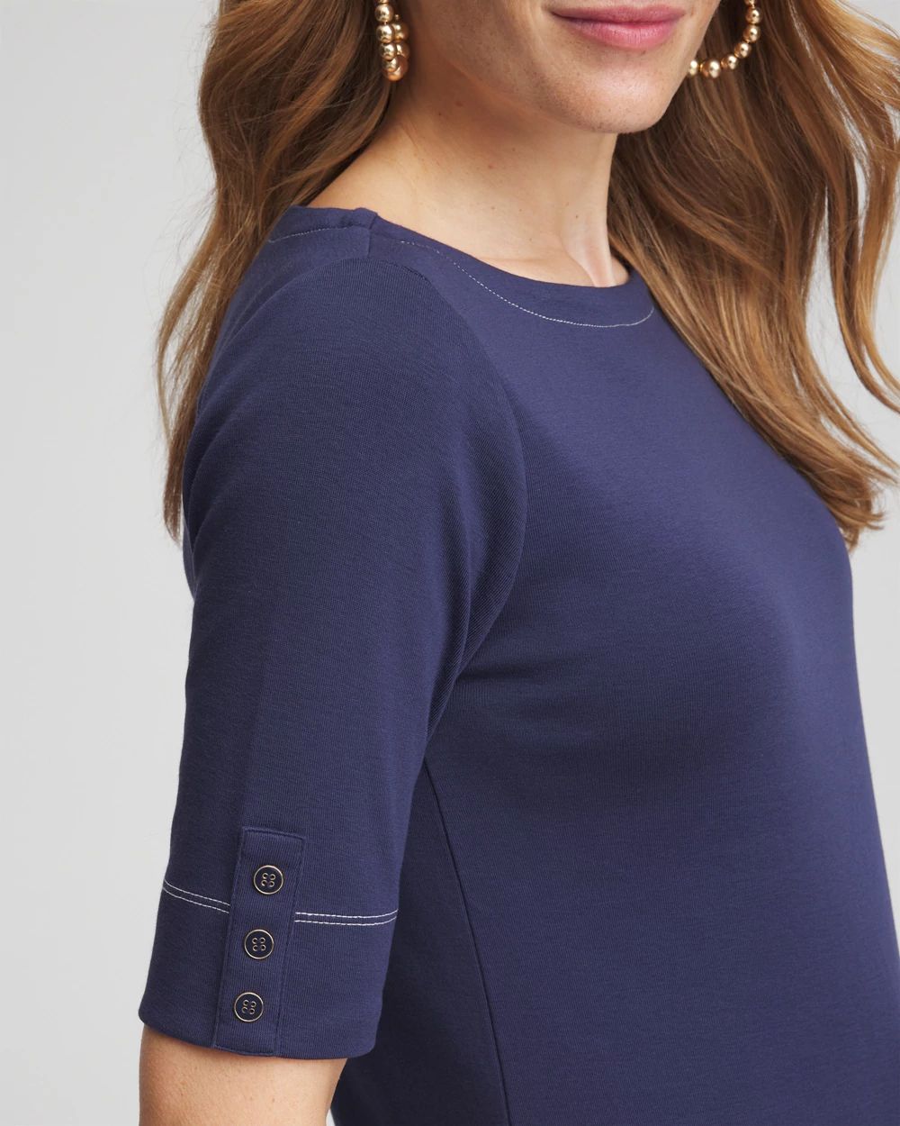 Pima Cotton Bateau-Neck Tee
