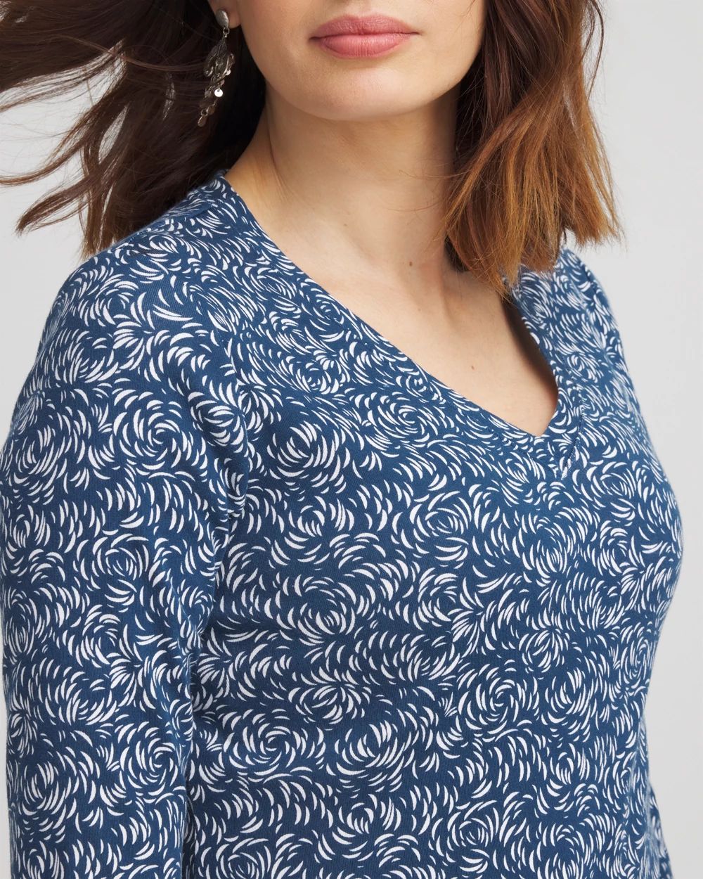 Palms Pima 3/4 Sleeve V-Neck Tee
