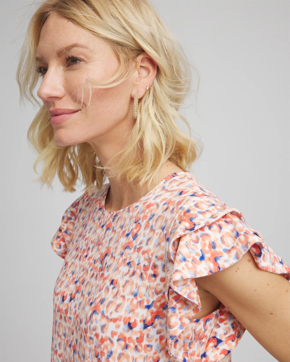 Touch of CoolTM Tiered Flutter Sleeved Tee