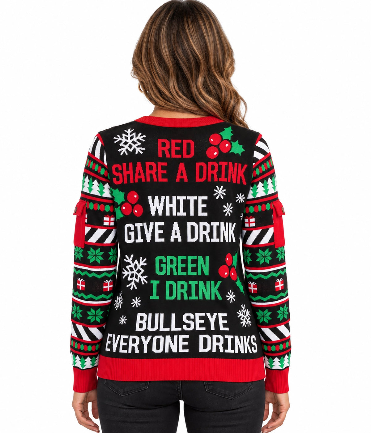 Women's Drinking Game Ugly Christmas Sweater