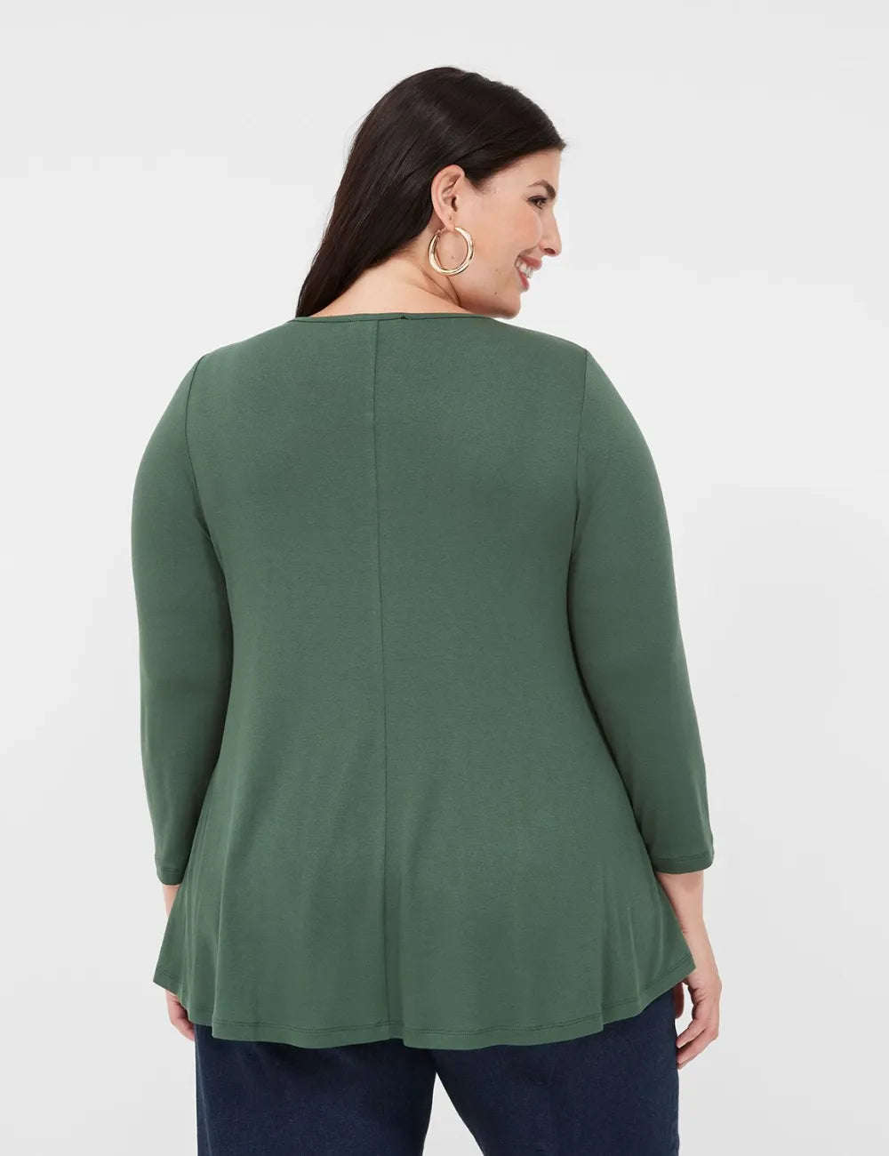 Swing 3/4-Sleeve Smocked Yoke Top
