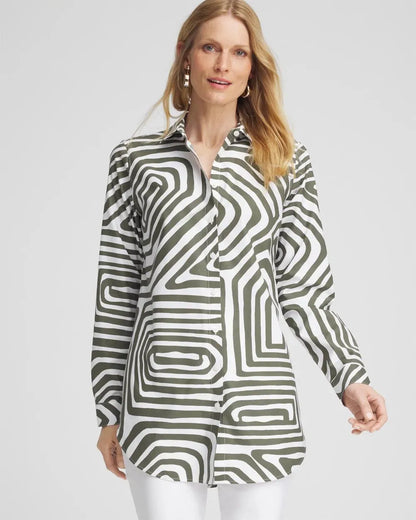 No IronTM Stretch Abstract Print Tunic