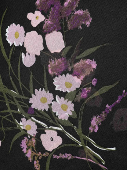 Floral Print Waist-Tie Mini Kimono