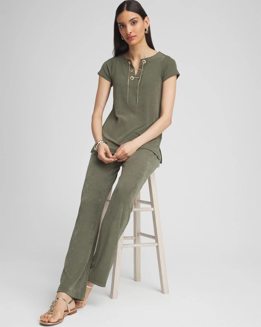 TravelersTM Lace Up Top