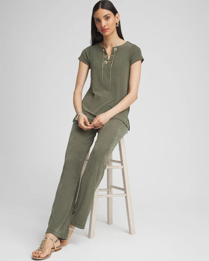 TravelersTM Lace Up Top