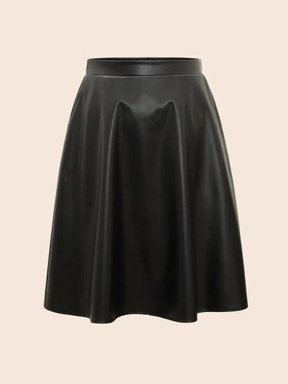 Pu Leather A-Line Skirt