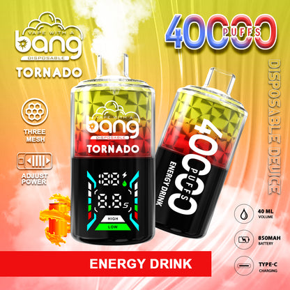 Bang Tornado 40000 40K Puffs Large Smoke LED Display Disposable Vape