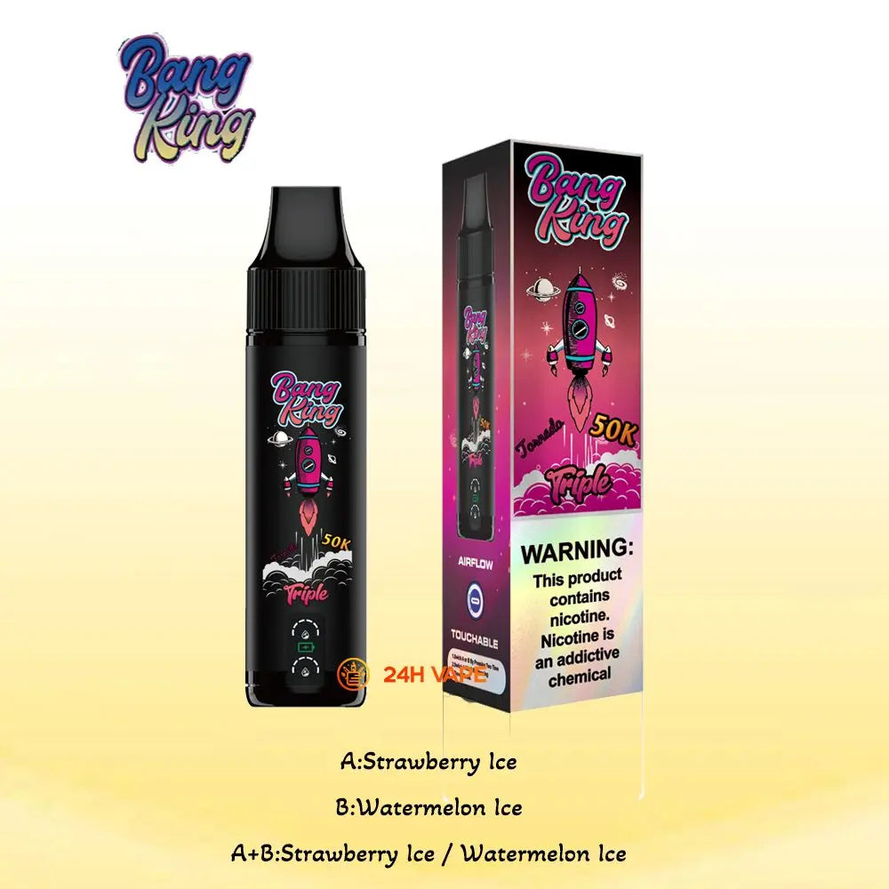 Bang King Triple 50000 50K Puffs 3 in 1 Flavors Original Rechargeable Disposable Vape