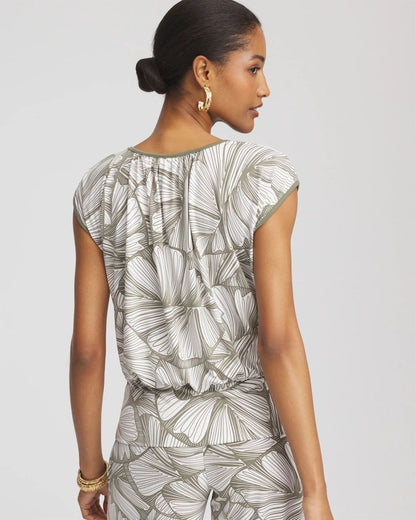 TravelersTM Abstract Leaf Print Knit Top