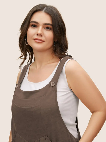 Supersoft Essentials Solid Pleated Pocket Jumpsuit