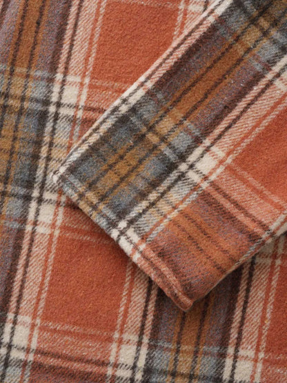 Brushed Fabric Plaid Hooded Sweatshirt