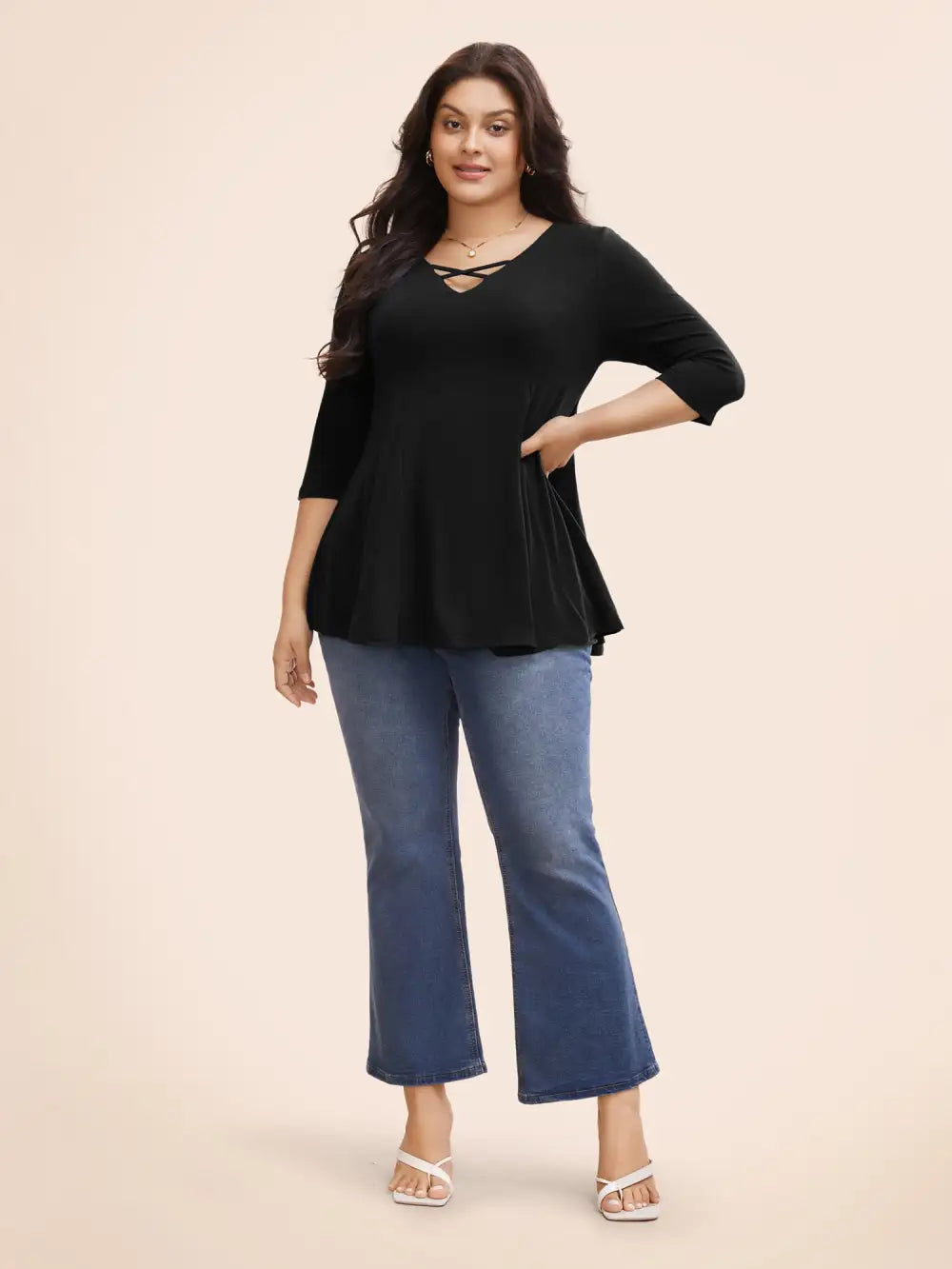 Supersoft Essentials Cross Straps Pleated T-Shirt