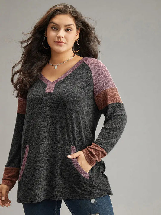 Contrast Pocket Raglan Sleeve T-Shirt