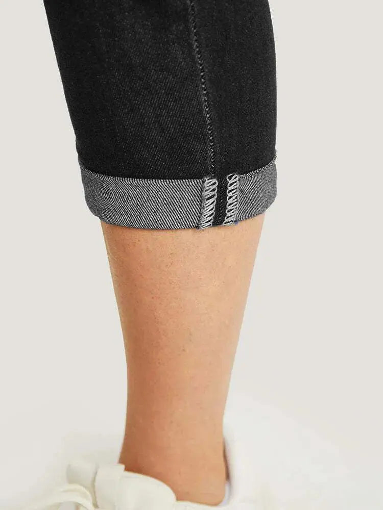 5 Packs-Very Stretchy High Rise Dark Wash Cropped Jeans